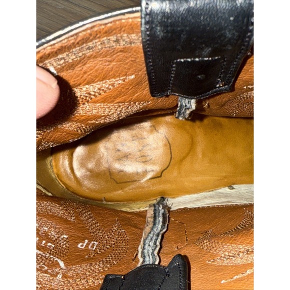 Dan Post Cowboy Ankle Boot Black  Leather Registered Size 8 1/2 Western - Picture 8 of 16